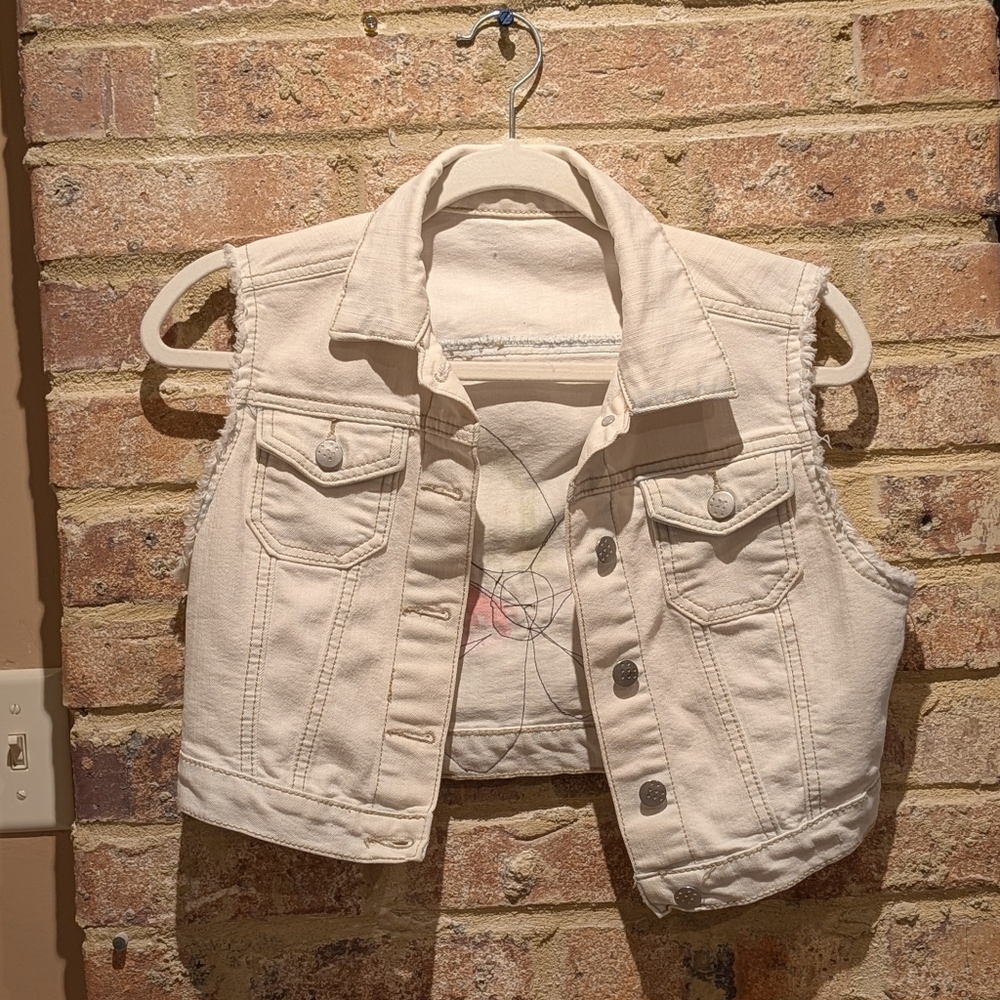 Upcycled Floral Denim Vest